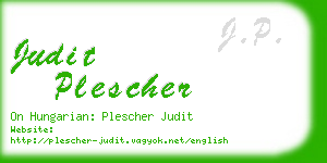 judit plescher business card